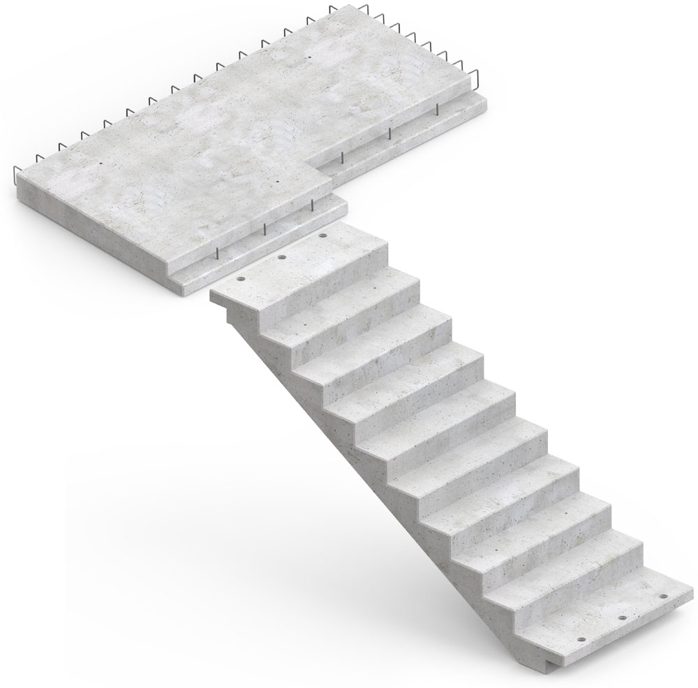prefabrykowane żelbetowe biegi schodowe